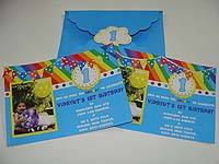 Rainbow invitation with 3D work